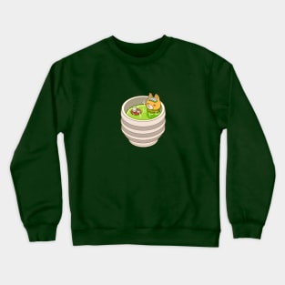 Matcha Onsen Inu Relax Crewneck Sweatshirt